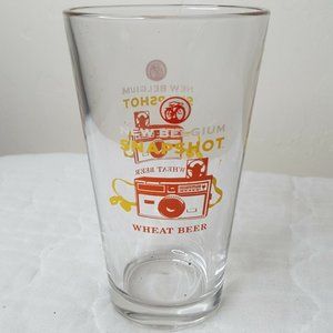 New Belgium Snapshot Wheat Beer Clear Drinking Pint Glass  Appx 6 x 3.25 Inches